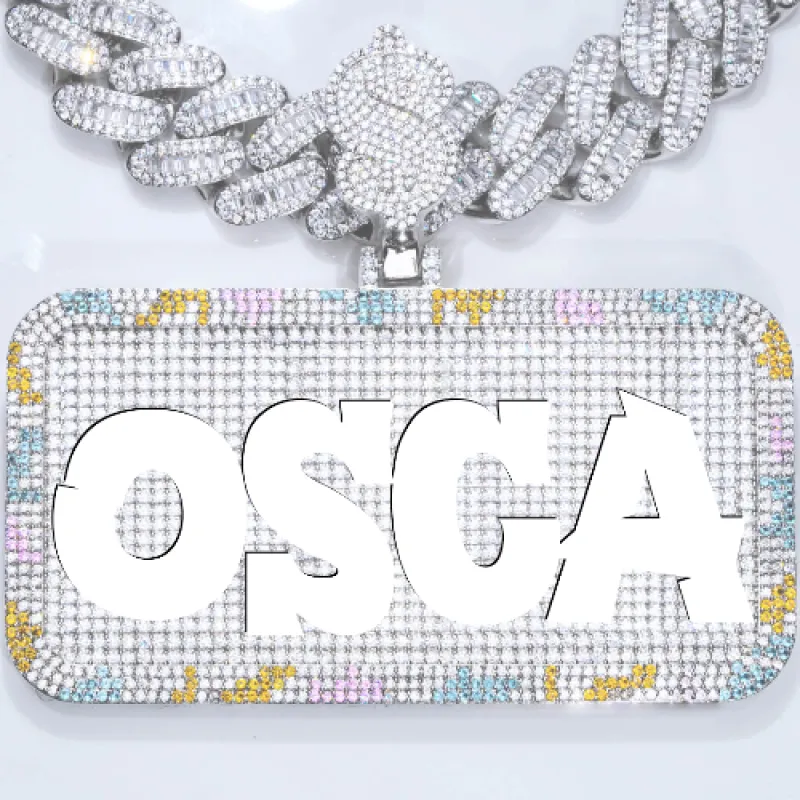 CUSTOM LETTER NECKLACE 3D COLORFUL SQUARE sold by The GUU Shop