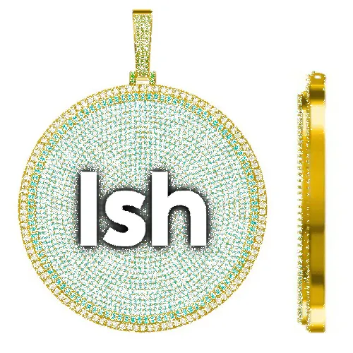 CUSTOM LETTER NECKLACE 3D BIG DISC sold by The GUU Shop