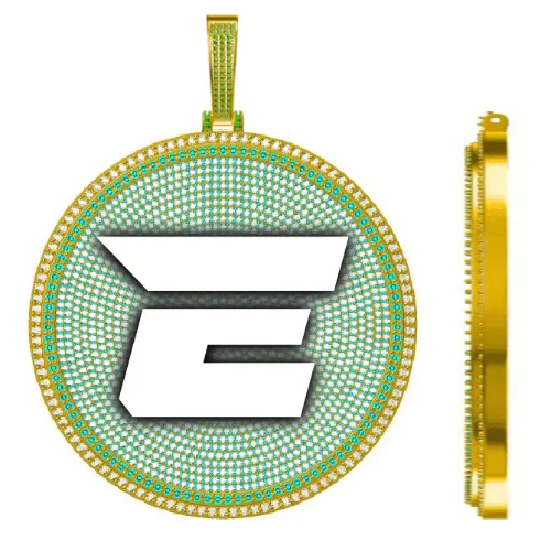 CUSTOM LETTER NECKLACE 3D BIG DISC sold by The GUU Shop