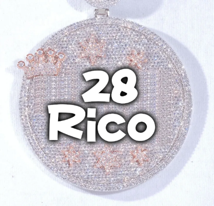 CUSTOM LETTER NECKLACE 3D BIG CROWN DISC made by The GUU Shop