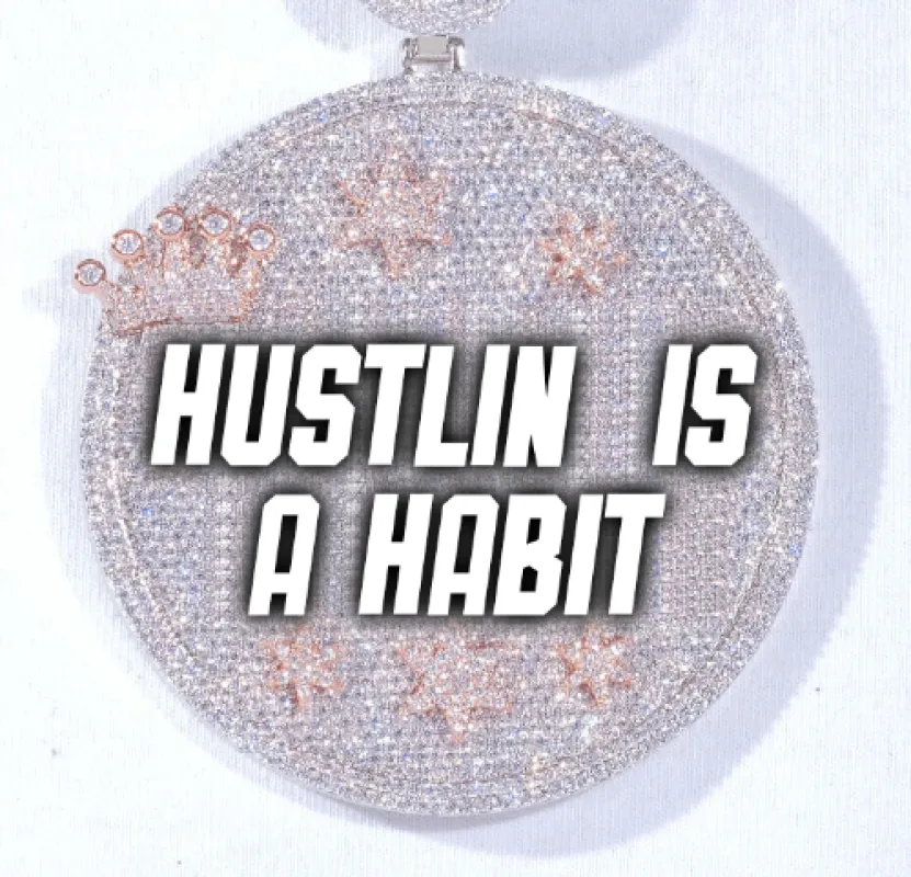 CUSTOM LETTER NECKLACE 3D BIG CROWN DISC made by The GUU Shop