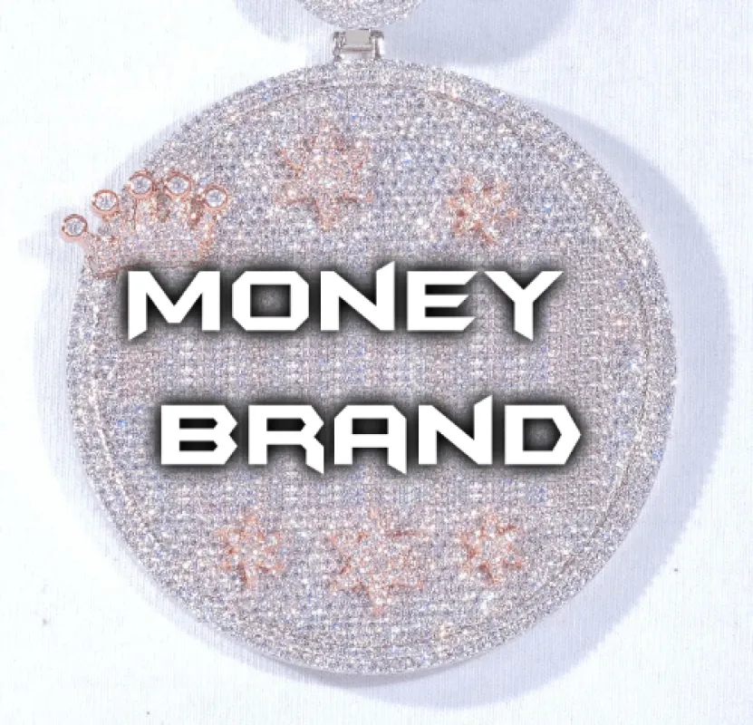 CUSTOM LETTER NECKLACE 3D BIG CROWN DISC sold by The GUU Shop