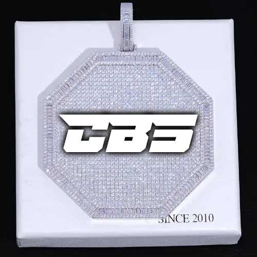 CUSTOM LETTER NECKLACE 3D BIG OCTAGON sold by The GUU Shop