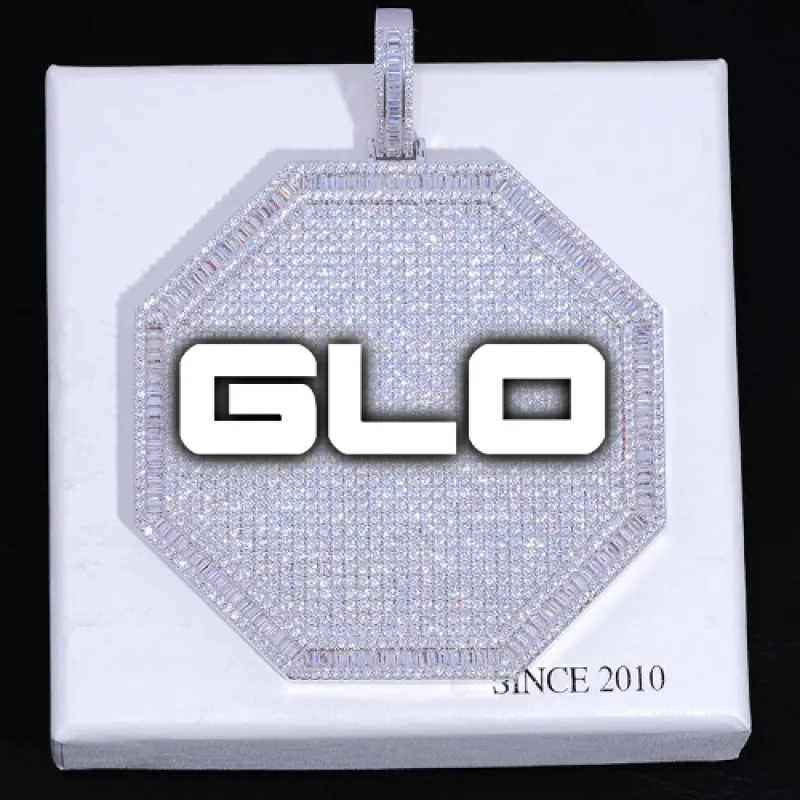 CUSTOM LETTER NECKLACE 3D BIG OCTAGON sold by The GUU Shop