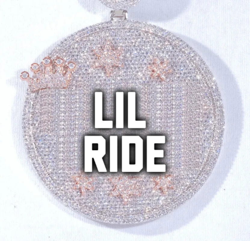 CUSTOM LETTER NECKLACE 3D BIG CROWN DISC sold by The GUU Shop