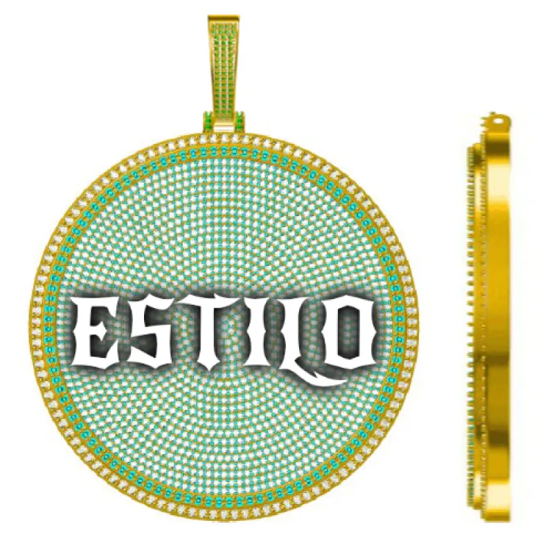 CUSTOM LETTER NECKLACE 3D BIG DISC sold by The GUU Shop