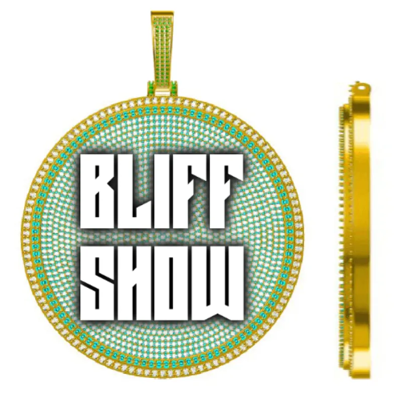 CUSTOM LETTER NECKLACE 3D BIG DISC sold by The GUU Shop