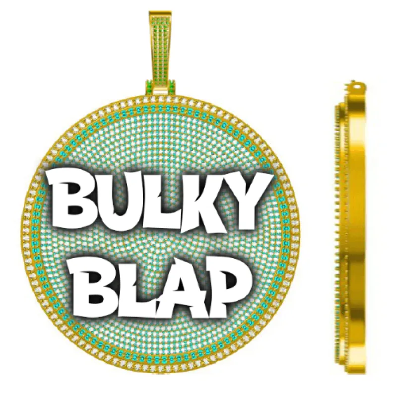 CUSTOM LETTER NECKLACE 3D BIG DISC sold by The GUU Shop