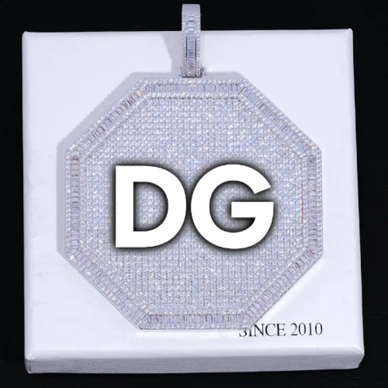 CUSTOM LETTER NECKLACE 3D BIG OCTAGON sold by The GUU Shop