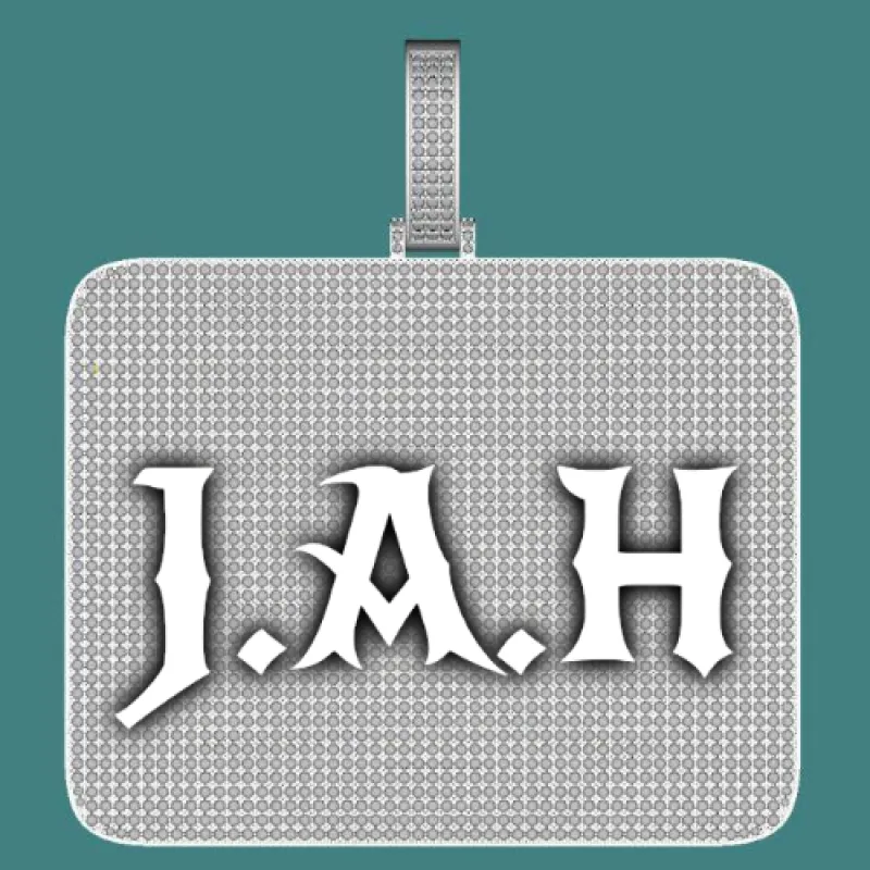 CUSTOM LETTER NECKLACE 3D BIG SQUARE sold by The GUU Shop