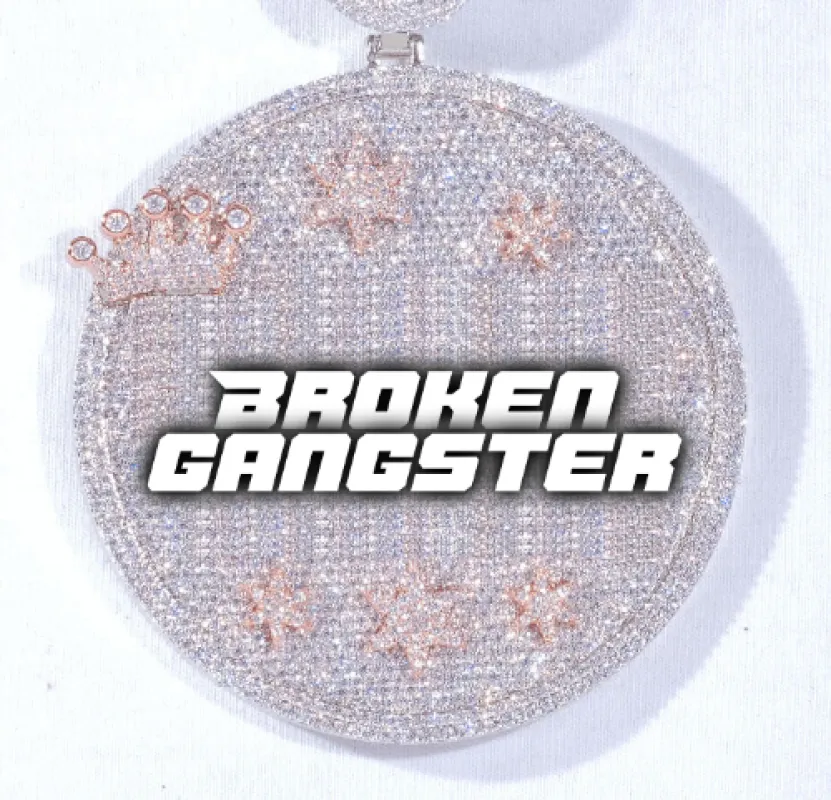 CUSTOM LETTER NECKLACE 3D BIG CROWN DISC sold by The GUU Shop