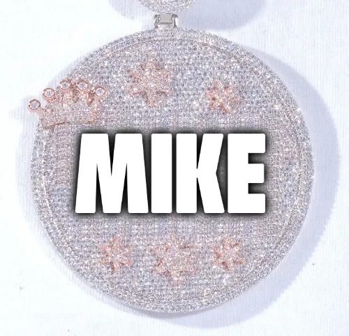 CUSTOM LETTER NECKLACE 3D BIG CROWN DISC sold by The GUU Shop