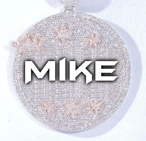 CUSTOM LETTER NECKLACE 3D BIG CROWN DISC sold by The GUU Shop