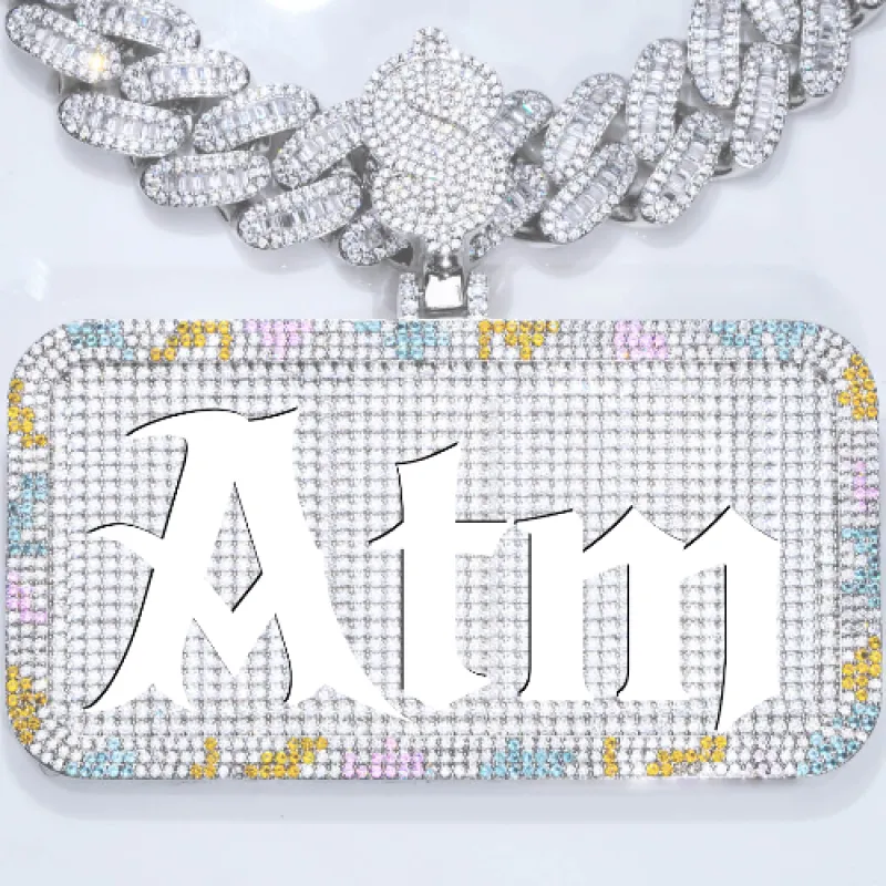 CUSTOM LETTER NECKLACE 3D COLORFUL SQUARE sold by The GUU Shop