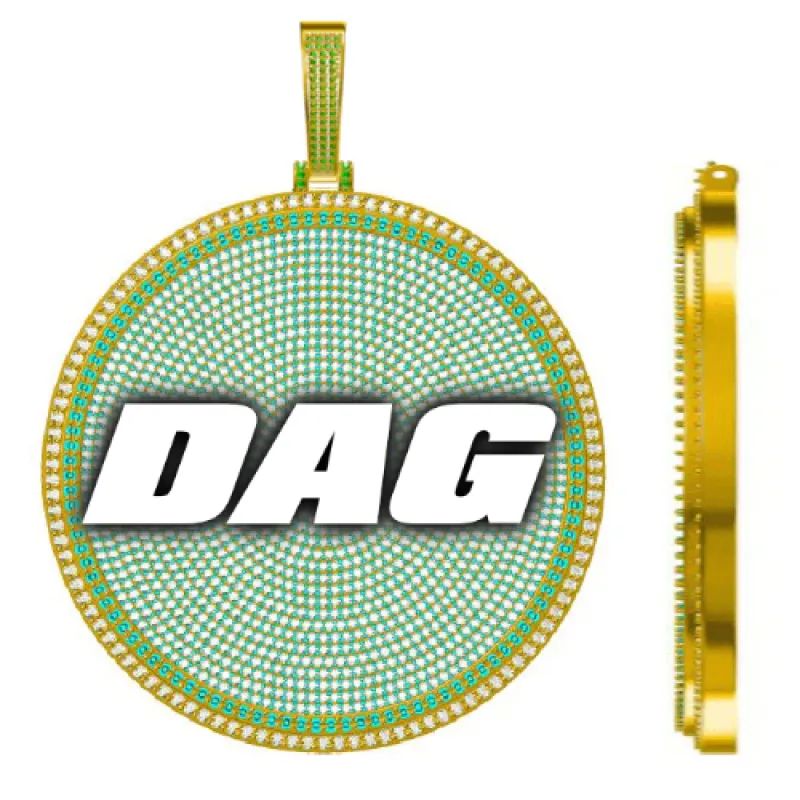 CUSTOM LETTER NECKLACE 3D BIG DISC sold by The GUU Shop