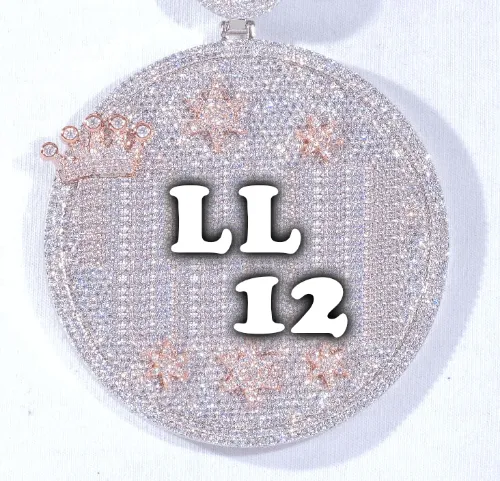 CUSTOM LETTER NECKLACE 3D BIG CROWN DISC sold by The GUU Shop