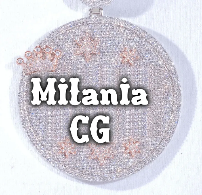 CUSTOM LETTER NECKLACE 3D BIG CROWN DISC sold by The GUU Shop