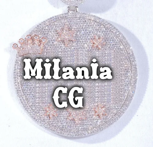 CUSTOM LETTER NECKLACE 3D BIG CROWN DISC sold by The GUU Shop