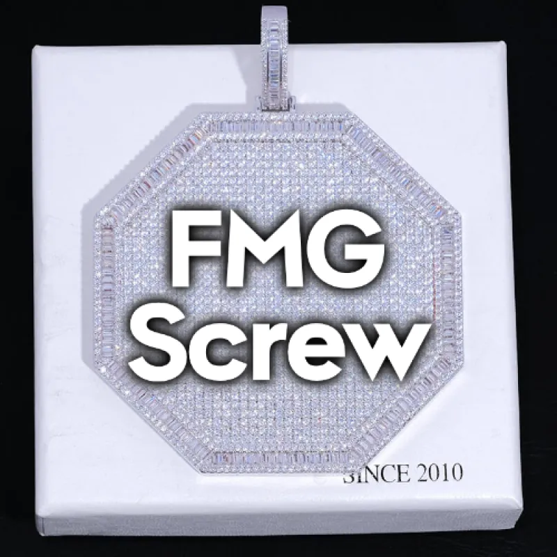 CUSTOM LETTER NECKLACE 3D BIG OCTAGON sold by The GUU Shop