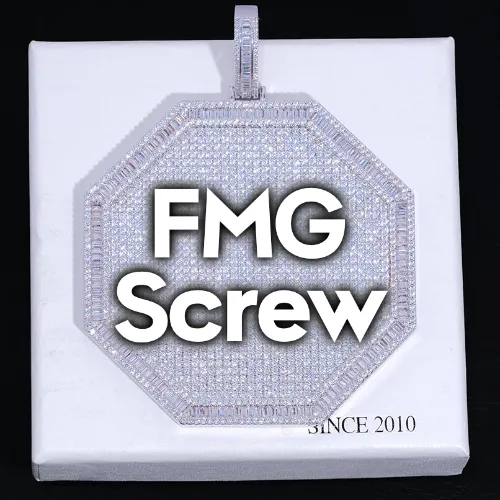 CUSTOM LETTER NECKLACE 3D BIG OCTAGON sold by The GUU Shop