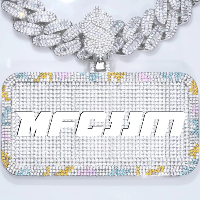 CUSTOM LETTER NECKLACE 3D COLORFUL SQUARE sold by The GUU Shop