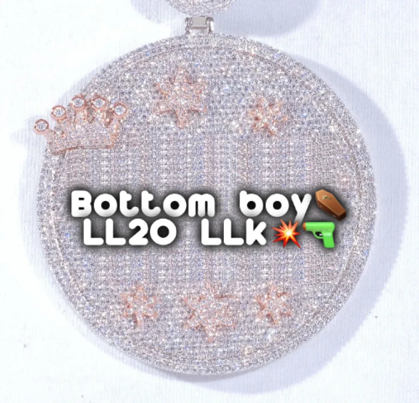 CUSTOM LETTER NECKLACE 3D BIG CROWN DISC sold by The GUU Shop