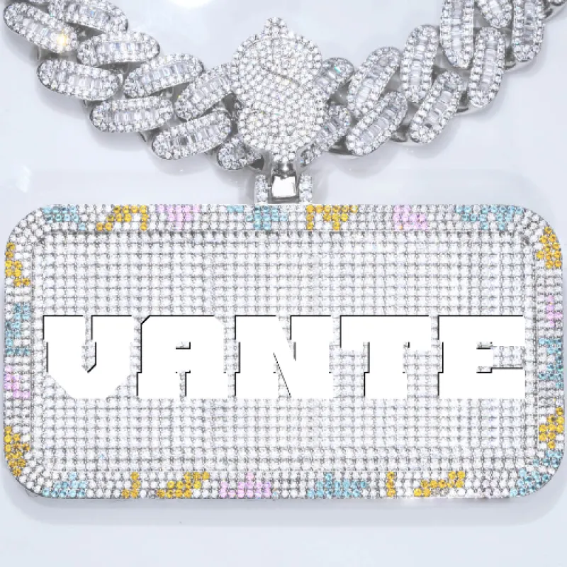 CUSTOM LETTER NECKLACE 3D COLORFUL SQUARE sold by The GUU Shop