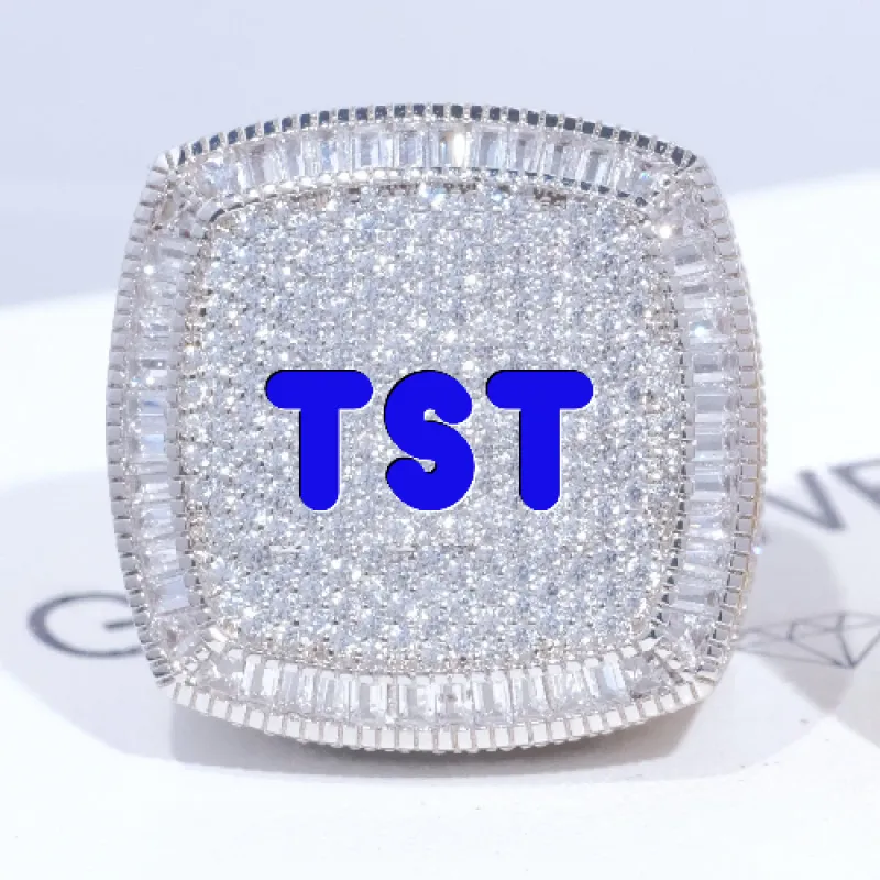 CUSTOM LETTER 3D ICED RING sold by The GUU Shop