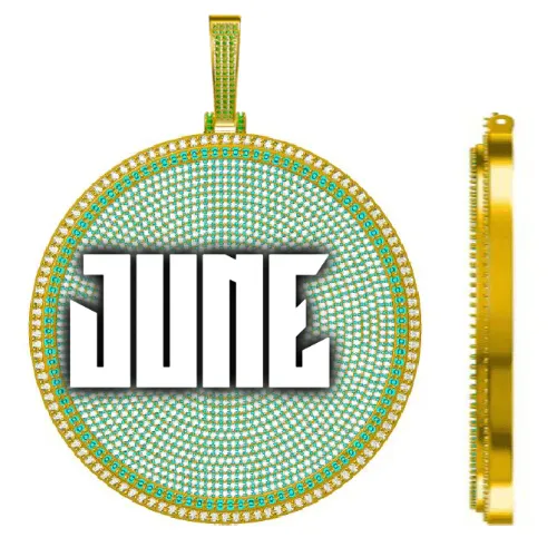 CUSTOM LETTER NECKLACE 3D BIG DISC sold by The GUU Shop