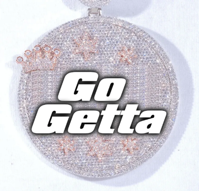 CUSTOM LETTER NECKLACE 3D BIG CROWN DISC sold by The GUU Shop