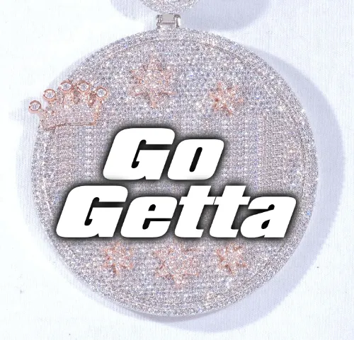 CUSTOM LETTER NECKLACE 3D BIG CROWN DISC sold by The GUU Shop