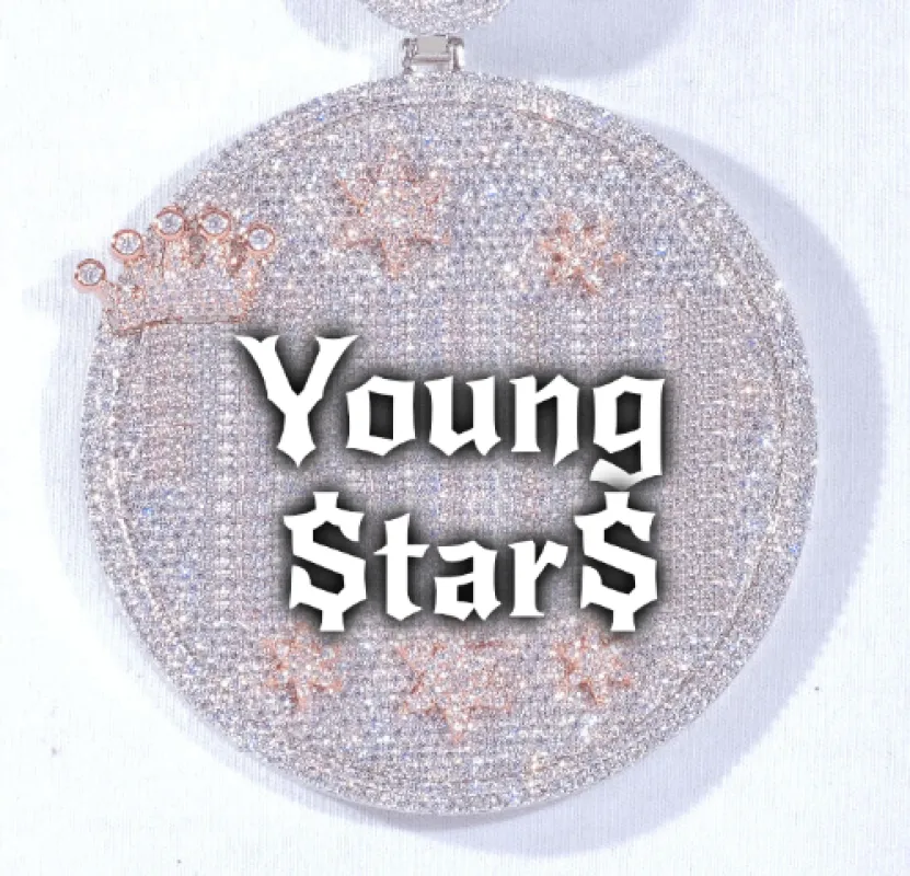 CUSTOM LETTER NECKLACE 3D BIG CROWN DISC sold by The GUU Shop