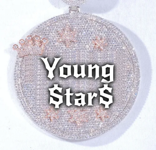 CUSTOM LETTER NECKLACE 3D BIG CROWN DISC sold by The GUU Shop