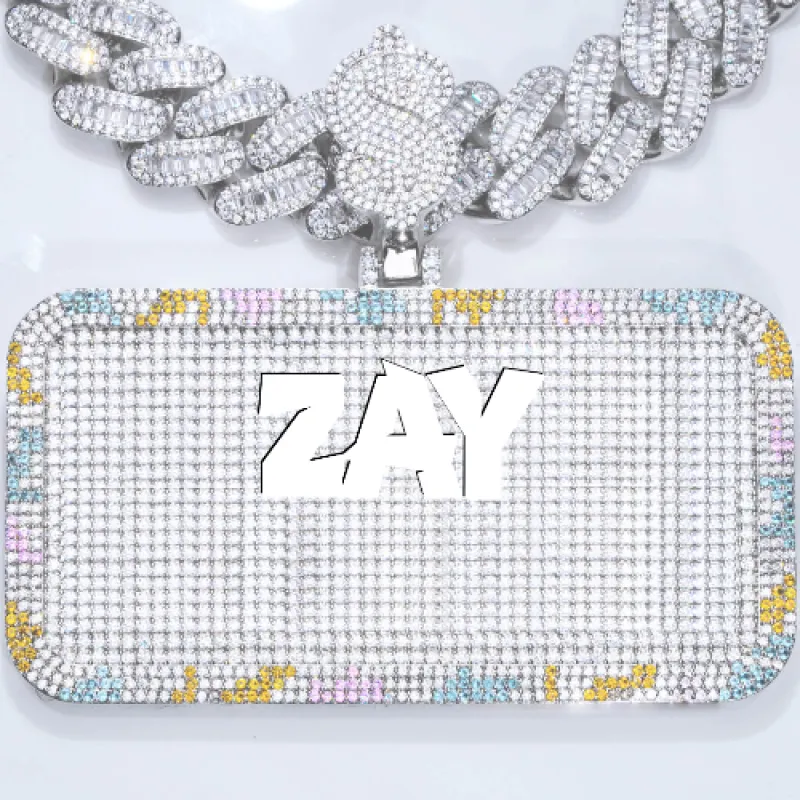 CUSTOM LETTER NECKLACE 3D COLORFUL SQUARE sold by The GUU Shop