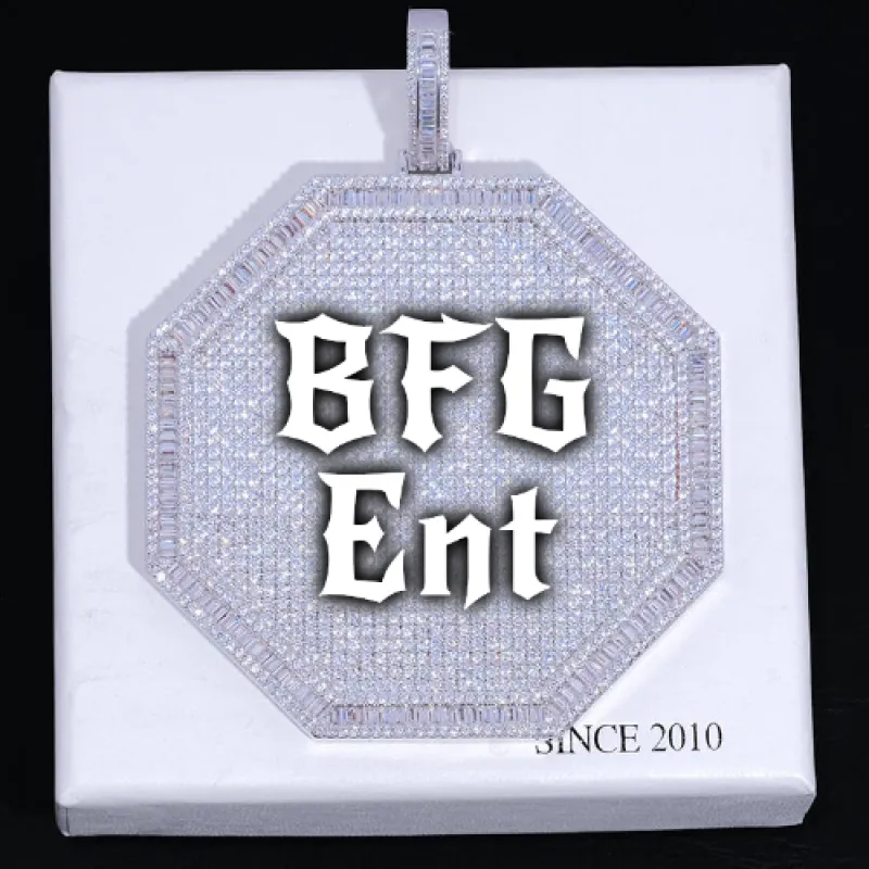 CUSTOM LETTER NECKLACE 3D BIG OCTAGON sold by The GUU Shop