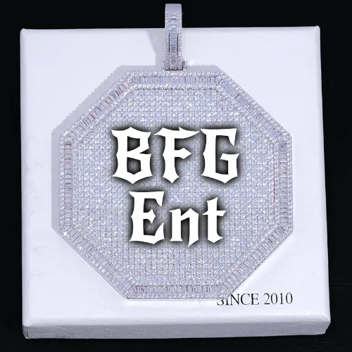CUSTOM LETTER NECKLACE 3D BIG OCTAGON sold by The GUU Shop