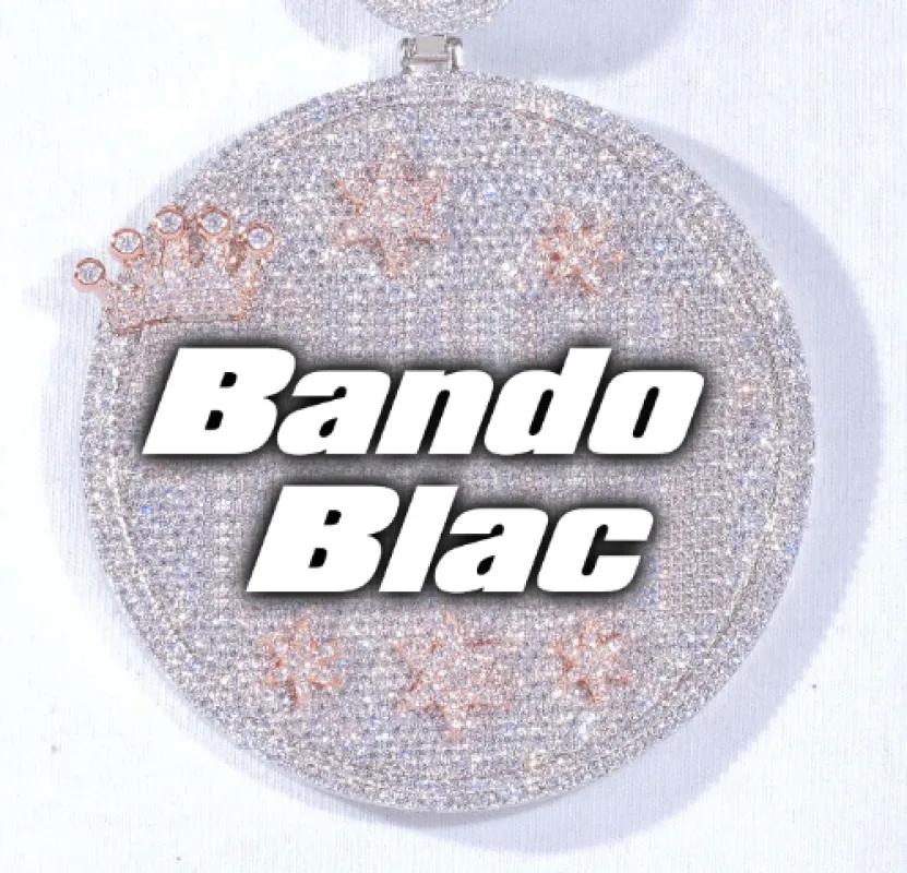 CUSTOM LETTER NECKLACE 3D BIG CROWN DISC sold by The GUU Shop