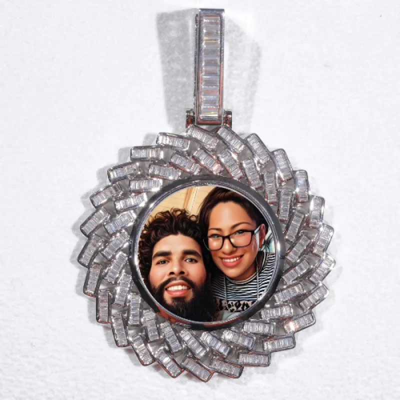 Large 3D Baguette Custom Picture Pendant sold by The GUU Shop