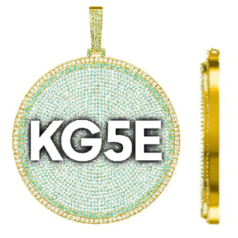 CUSTOM LETTER NECKLACE 3D BIG DISC sold by The GUU Shop