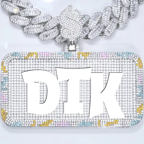 CUSTOM LETTER NECKLACE 3D COLORFUL SQUARE sold by The GUU Shop