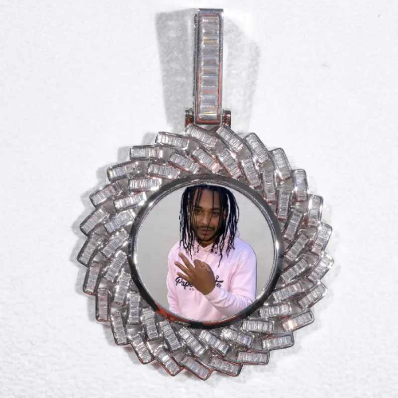 Large 3D Baguette Custom Picture Pendant sold by The GUU Shop