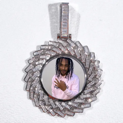 Large 3D Baguette Custom Picture Pendant sold by The GUU Shop