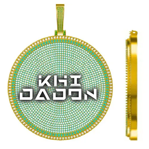 CUSTOM LETTER NECKLACE 3D BIG DISC sold by The GUU Shop