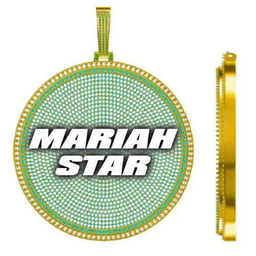 CUSTOM LETTER NECKLACE 3D BIG DISC sold by The GUU Shop