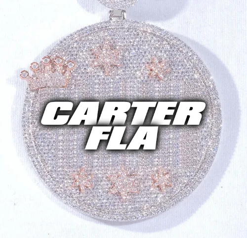 CUSTOM LETTER NECKLACE 3D BIG CROWN DISC sold by The GUU Shop