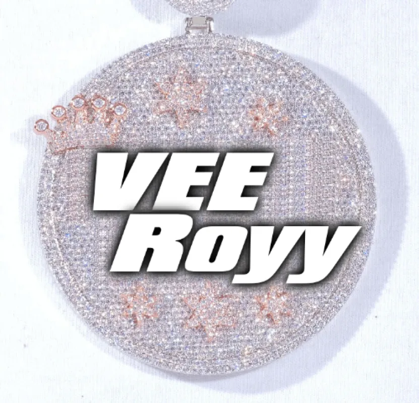 CUSTOM LETTER NECKLACE 3D BIG CROWN DISC sold by The GUU Shop