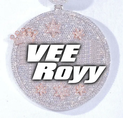 CUSTOM LETTER NECKLACE 3D BIG CROWN DISC sold by The GUU Shop