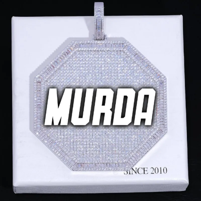 CUSTOM LETTER NECKLACE 3D BIG OCTAGON sold by The GUU Shop