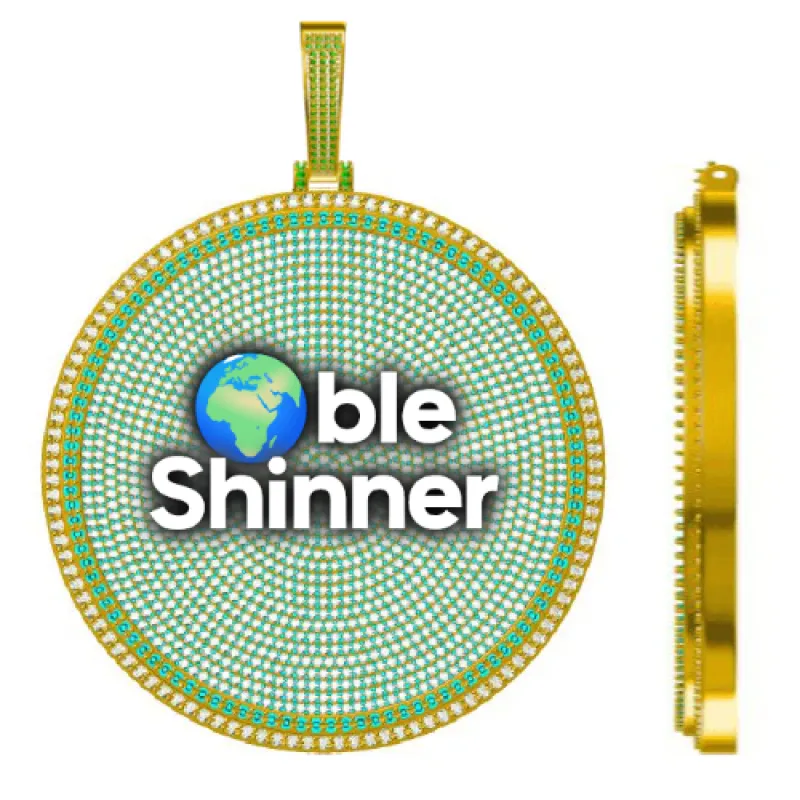 CUSTOM LETTER NECKLACE 3D BIG DISC sold by The GUU Shop