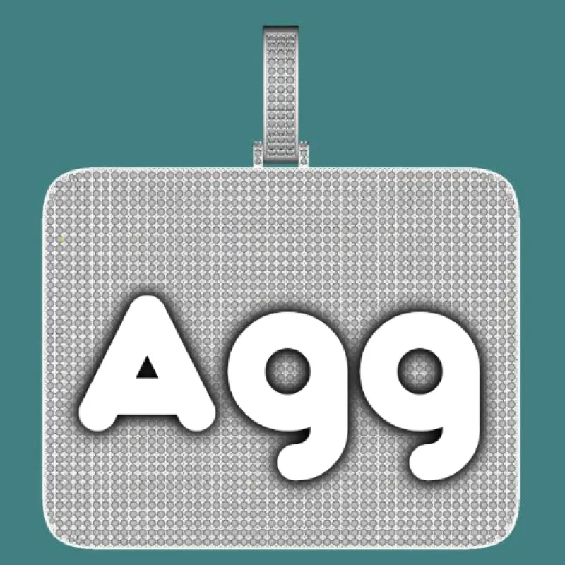 CUSTOM LETTER NECKLACE 3D BIG SQUARE sold by The GUU Shop